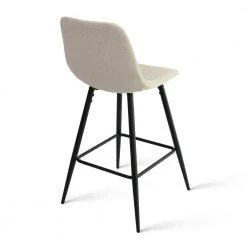 Beige Upholstered 26 in. Metal Frame High Back Counter Stool (Set of 2) (17 in. W x 38 in. H) by Elevens -Cheap LR Home Store beige elevens bar stools bingo midbar beige 1f 1000