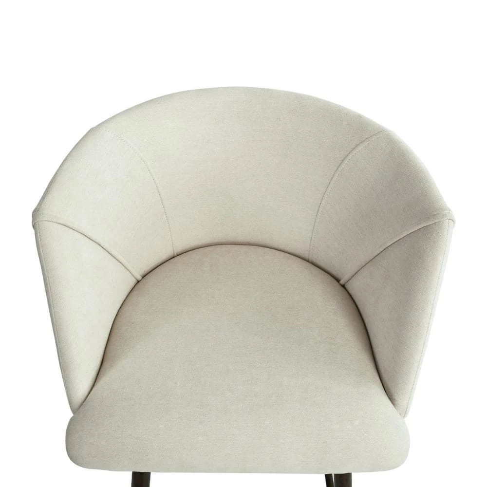 Beige Wide Barrel Shape High Back Upholstered Metal Frame 26 in. Counter Stool (Set of 2) (21.8 in. W x 36.5 in. H) by Elevens 8 Beige Wide Barrel Shape High Back Upholstered Metal Frame 26 in. Counter Stool (Set of 2) (21.8 in. W x 36.5 in. H) by Elevens - Image 6