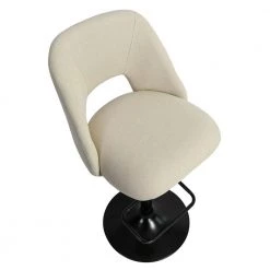 Edwin Beige Adjustable 24 in. - 32 in. Seat Height High Back Metal Frame Bar Stool (Set of 2) (17 in. W x 32-44 in. H) by Elevens -Cheap LR Home Store beige elevens bar stools edwin adjbar beige 4f 1000