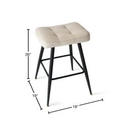 Beige Oil Proof and Water Proof Fabric 26 in. H Metal Frame Backless Saddle Counter Stool (Set of 2) by Elevens 10 Beige Oil Proof and Water Proof Fabric 26 in. H Metal Frame Backless Saddle Counter Stool (Set of 2) by Elevens -Cheap LR Home Store beige elevens bar stools kobe counter beige 40 1000