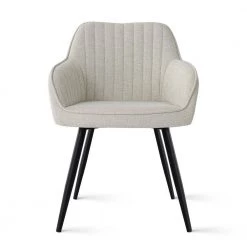 Boston Beige Upholstered Side Chair with Arms (Set of 2) by Elevens -Cheap LR Home Store beige elevens dining chairs boston arm beige 76 1000