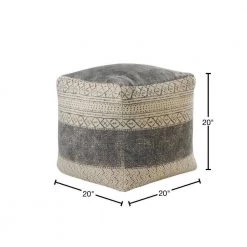 Distressed Beige / Gray Handmade Geometric Motif Pouf by LR Home 13 Distressed Beige / Gray Handmade Geometric Motif Pouf by LR Home -Cheap LR Home Store beige gray lr home ottomans poufs99771blk1818 40 1000