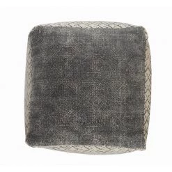 Distressed Beige / Gray Handmade Geometric Motif Pouf by LR Home 15 Distressed Beige / Gray Handmade Geometric Motif Pouf by LR Home -Cheap LR Home Store beige gray lr home ottomans poufs99771blk1818 4f 1000