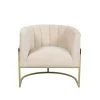 Beige Modern Velvet Upholstered Barrel Chair with U-Shaped Gold Base by HOMEFUN -Cheap LR Home Store beige homefun accent chairs hfhdsn 122bg 64 1000