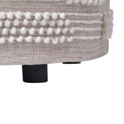 Ox Bay Handmade Beige/Ivory Striped Cotton Wool Blend Ottoman by LR Home -Cheap LR Home Store beige ivory lr home ottomans 9903a6184d9348 fa 1000