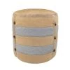 16 in. Beige Rustic Farmhouse Striped Pouf by LR Home -Cheap LR Home Store beige lr home ottomans poufs34005mlt1414 64 1000