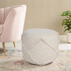 Solid Beige 18 in. x 18 in. x 14 in. Textured Decorative Diamond Pouf Ottoman by LR Home 15 Solid Beige 18 in. x 18 in. x 14 in. Textured Decorative Diamond Pouf Ottoman by LR Home -Cheap LR Home Store beige lr home ottomans poufs34054bei1612 31 1000