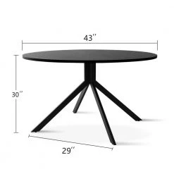 Jones 43 in. x 43 in. Black Pedestal Dining Table by Elevens -Cheap LR Home Store black elevens kitchen dining tables jones 1f 1000