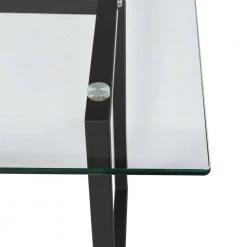 55 in. x 32 in. Rectangle Tempered Glass Black Dining Table for 4 by Elevens 13 55 in. x 32 in. Rectangle Tempered Glass Black Dining Table for 4 by Elevens -Cheap LR Home Store black elevens kitchen dining tables ming black 1f 1000