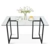 55 in. x 32 in. Rectangle Tempered Glass Black Dining Table for 4 by Elevens 1 55 in. x 32 in. Rectangle Tempered Glass Black Dining Table for 4 by Elevens -Cheap LR Home Store black elevens kitchen dining tables ming black 64 1000