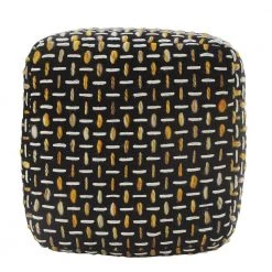 Black/Gold Modern Interwoven Geometric Pouf by LR Home 13 Black/Gold Modern Interwoven Geometric Pouf by LR Home -Cheap LR Home Store black gold lr home ottomans poufs34023gol1414 c3 1000
