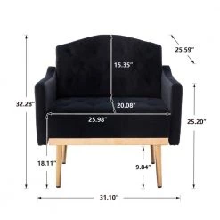 Black Modern High-Back Leisure Single Accent Chair with Rose Golden Metal Feet by HOMEFUN 18 Black Modern High-Back Leisure Single Accent Chair with Rose Golden Metal Feet by HOMEFUN -Cheap LR Home Store black homefun accent chairs hfhdsn 839bk 44 1000