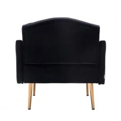 Black Modern High-Back Leisure Single Accent Chair with Rose Golden Metal Feet by HOMEFUN 14 Black Modern High-Back Leisure Single Accent Chair with Rose Golden Metal Feet by HOMEFUN -Cheap LR Home Store black homefun accent chairs hfhdsn 839bk 66 1000