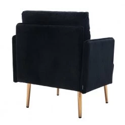 Black Morden Leisure Velvet Upholstered Accent Chair with Golden Feet by HOMEFUN 18 Black Morden Leisure Velvet Upholstered Accent Chair with Golden Feet by HOMEFUN -Cheap LR Home Store black homefun accent chairs hfhdsn 864bk 44 1000