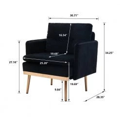 Black Morden Leisure Velvet Upholstered Accent Chair with Golden Feet by HOMEFUN 20 Black Morden Leisure Velvet Upholstered Accent Chair with Golden Feet by HOMEFUN -Cheap LR Home Store black homefun accent chairs hfhdsn 864bk 76 1000