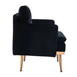 Black Morden Leisure Velvet Upholstered Accent Chair with Golden Feet by HOMEFUN 13 Black Morden Leisure Velvet Upholstered Accent Chair with Golden Feet by HOMEFUN -Cheap LR Home Store black homefun accent chairs hfhdsn 864bk e1 1000