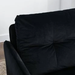 Black Morden Leisure Velvet Upholstered Accent Chair with Golden Feet by HOMEFUN 19 Black Morden Leisure Velvet Upholstered Accent Chair with Golden Feet by HOMEFUN -Cheap LR Home Store black homefun accent chairs hfhdsn 864bk fa 1000