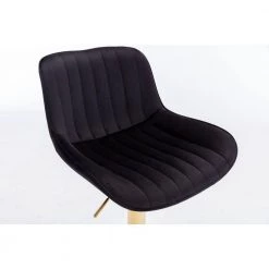 41 in. Black Low Back Metal Frame Adjustable Cushioned Bar Stool with Velvet Seat (Set of 2) by HOMEFUN 15 41 in. Black Low Back Metal Frame Adjustable Cushioned Bar Stool with Velvet Seat (Set of 2) by HOMEFUN -Cheap LR Home Store black homefun bar stools hfhdsn 1247 1bk 44 1000