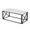 43.3 in. L Black Metal Frame Rectangle MDF Modern Coffee Table with Marble Color Top by HOMEFUN -Cheap LR Home Store black homefun coffee tables hfhdsn 128bk 64 1000