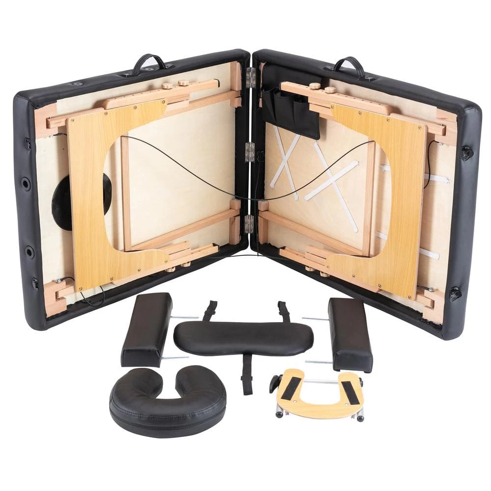 PU Leather 2-Section Wooden Adjustable Folding Memory Foam Massage Table by HOMEFUN 5 PU Leather 2-Section Wooden Adjustable Folding Memory Foam Massage Table by HOMEFUN - Image 4