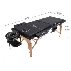 PU Leather 2-Section Wooden Adjustable Folding Memory Foam Massage Table by HOMEFUN 14 PU Leather 2-Section Wooden Adjustable Folding Memory Foam Massage Table by HOMEFUN -Cheap LR Home Store black homefun mattresses hfhdsn 21234302 76 1000
