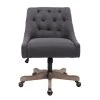 Black Modern Linen Fabric Upholstered Adjustable Swivel Task Chair with Wooden Base by HOMEFUN -Cheap LR Home Store black homefun task chairs hfhdsn 855bk 64 1000