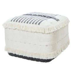 Farmhouse Black / Ivory Chic Shag Stripe Fringed Pouf Ottoman by LR Home 15 Farmhouse Black / Ivory Chic Shag Stripe Fringed Pouf Ottoman by LR Home -Cheap LR Home Store black ivory lr home ottomans poufs34038blk1612 1f 1000