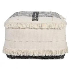 Farmhouse Black / Ivory Chic Shag Stripe Fringed Pouf Ottoman by LR Home 14 Farmhouse Black / Ivory Chic Shag Stripe Fringed Pouf Ottoman by LR Home -Cheap LR Home Store black ivory lr home ottomans poufs34038blk1612 4f 1000