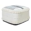 Farmhouse Black / Ivory Chic Shag Stripe Fringed Pouf Ottoman by LR Home -Cheap LR Home Store black ivory lr home ottomans poufs34038blk1612 64 1000