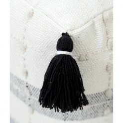 Modern Black / Ivory Textured Plaid Pouf Ottoman by LR Home 17 Modern Black / Ivory Textured Plaid Pouf Ottoman by LR Home -Cheap LR Home Store black ivory lr home ottomans poufs34040blk1612 44 1000