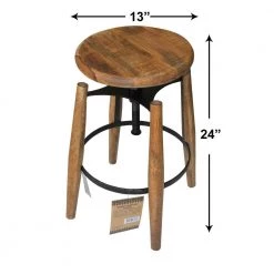 Art Decor Black and Natural Strong Wood Stool by LR Home -Cheap LR Home Store black natural lr home bar stools stool99783nbk1324 c3 1000