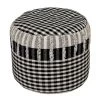 8 in. x 14 in. Plaid Black / White Checks Ottoman Pouf by LR Home -Cheap LR Home Store black natural lr home ottomans poufs99721bkn1612 64 1000