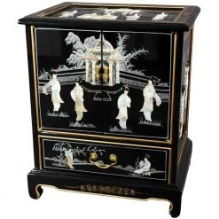 Mother of Pearl Ladies Black End Table by Oriental Furniture