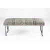 Block Print Black / White Upholstered Indoor Bench by LR Home 1 Block Print Black / White Upholstered Indoor Bench by LR Home -Cheap LR Home Store black white lr home bedroom benches bench99732gyw3b14 64 1000