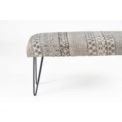 Block Print Black / White Upholstered Indoor Bench by LR Home 12 Block Print Black / White Upholstered Indoor Bench by LR Home -Cheap LR Home Store black white lr home bedroom benches bench99732gyw3b14 66 1000