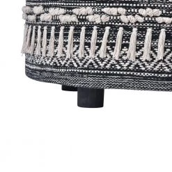 Ox Bay Handmade Black/White Diamond Organic Cotton Ottoman by LR Home -Cheap LR Home Store black white lr home ottomans 2113a6184d9348 1f 1000