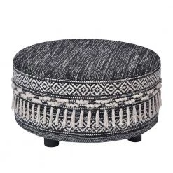 Ox Bay Handmade Black/White Diamond Organic Cotton Ottoman by LR Home -Cheap LR Home Store black white lr home ottomans 2113a6184d9348 44 1000