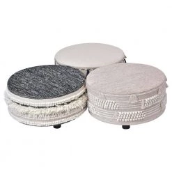 Ox Bay Handmade Black/White Diamond Organic Cotton Ottoman by LR Home -Cheap LR Home Store black white lr home ottomans 2113a6184d9348 76 1000