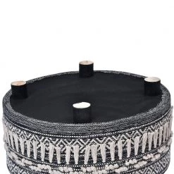 Ox Bay Handmade Black/White Diamond Organic Cotton Ottoman by LR Home -Cheap LR Home Store black white lr home ottomans 2113a6184d9348 c3 1000