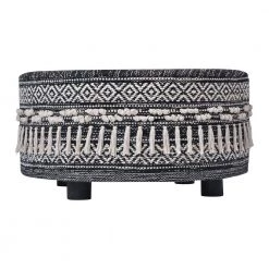 Ox Bay Handmade Black/White Diamond Organic Cotton Ottoman by LR Home -Cheap LR Home Store black white lr home ottomans 2113a6184d9348 fa 1000