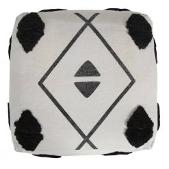 Textured Black / White 18 in. x 18 in. x 14 in. Diamond Directional Pouf Ottoman by LR Home -Cheap LR Home Store black white lr home ottomans poufs03461blk1612 c3 1000