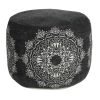 Boho Black / White 18 in. x 18 in. x 14 in. Chic Mandala Medallion Pouf Ottoman by LR Home 1 Boho Black / White 18 in. x 18 in. x 14 in. Chic Mandala Medallion Pouf Ottoman by LR Home -Cheap LR Home Store black white lr home ottomans poufs34047blk1612 64 1000