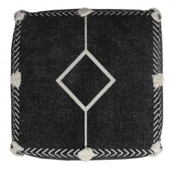 Textured Black / White 18 in. x 18 in. x 14 in. Diamond Dash Pouf Ottoman by LR Home -Cheap LR Home Store black white lr home ottomans poufs34048blk1612 1f 1000