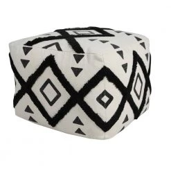 Textured Black / White 18 in. x 18 in. x 14 in. Double Diamond Pouf Ottoman by LR Home 15 Textured Black / White 18 in. x 18 in. x 14 in. Double Diamond Pouf Ottoman by LR Home -Cheap LR Home Store black white lr home ottomans poufs34058blk1612 1f 1000