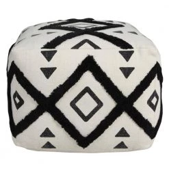 Textured Black / White 18 in. x 18 in. x 14 in. Double Diamond Pouf Ottoman by LR Home 16 Textured Black / White 18 in. x 18 in. x 14 in. Double Diamond Pouf Ottoman by LR Home -Cheap LR Home Store black white lr home ottomans poufs34058blk1612 44 1000