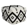 Textured Black / White 18 in. x 18 in. x 14 in. Double Diamond Pouf Ottoman by LR Home -Cheap LR Home Store black white lr home ottomans poufs34058blk1612 64 1000