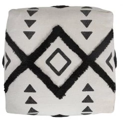 Textured Black / White 18 in. x 18 in. x 14 in. Double Diamond Pouf Ottoman by LR Home 13 Textured Black / White 18 in. x 18 in. x 14 in. Double Diamond Pouf Ottoman by LR Home -Cheap LR Home Store black white lr home ottomans poufs34058blk1612 c3 1000
