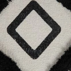 Textured Black / White 18 in. x 18 in. x 14 in. Double Diamond Pouf Ottoman by LR Home 17 Textured Black / White 18 in. x 18 in. x 14 in. Double Diamond Pouf Ottoman by LR Home -Cheap LR Home Store black white lr home ottomans poufs34058blk1612 fa 1000