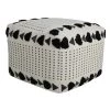 Textured Black / White 18 in. x 18 in. x 14 in. Dash and Dot Pouf Ottoman by LR Home -Cheap LR Home Store black white lr home ottomans poufs34059blk1612 64 1000