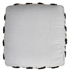 Textured Black / White 18 in. x 18 in. x 14 in. Dash and Dot Pouf Ottoman by LR Home -Cheap LR Home Store black white lr home ottomans poufs34059blk1612 66 1000